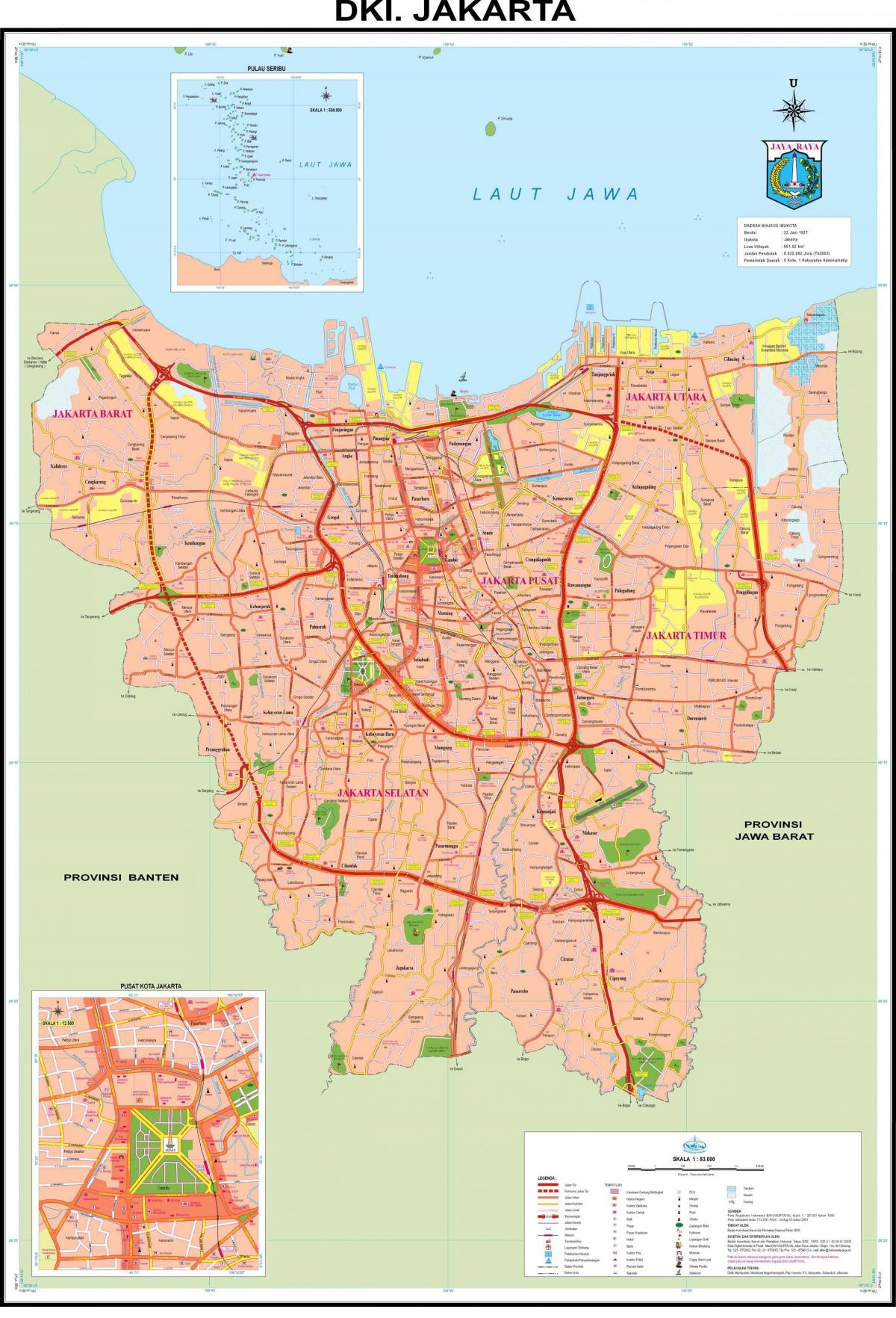 Jakarta kaupungin kartta