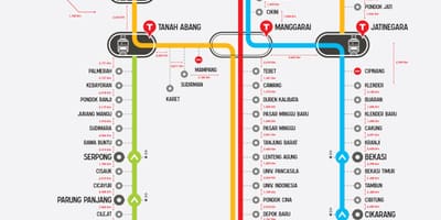 Lähiliikenteen linja Jakarta kartta